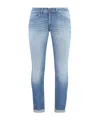 Dondup Denim Trousers With Belt Loops In Blue