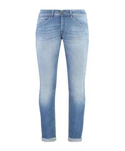 Dondup Denim Trousers With Belt Loops In Blue
