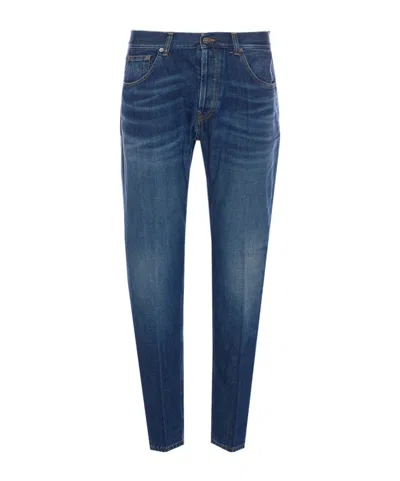 Dondup Denim Trousers With Belt Loops In Blue