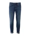 Dondup Trousers With Belt Loops And Contrast Stitching In Blue