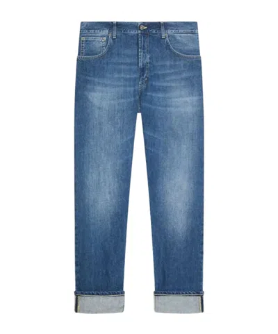 Dondup Denim Trousers With Belt Loops In Blue