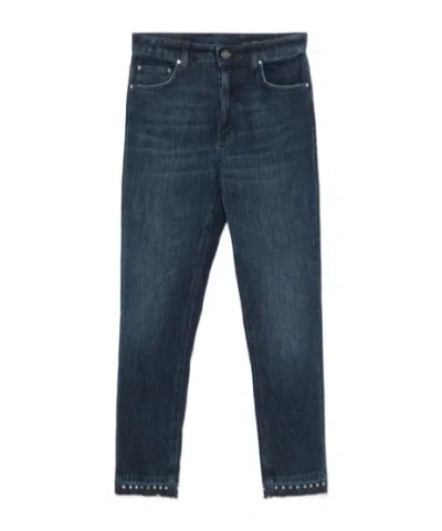 Dondup Denim Trousers With Belt Loops In Blue