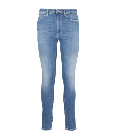 Dondup Denim Trousers With Belt Loops In Blue