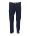 Dondup Denim Trousers With Belt Loops In Blue