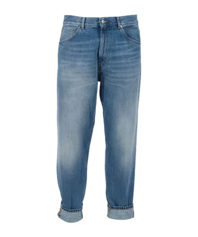 DONDUP DENIM TROUSERS WITH BELT LOOPS
