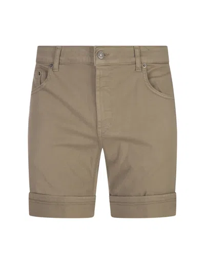 Dondup Derick Bermuda Shorts In Sand Bull Stretch In Brown