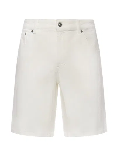 Dondup Derick Cotton Bermuda Shorts In White