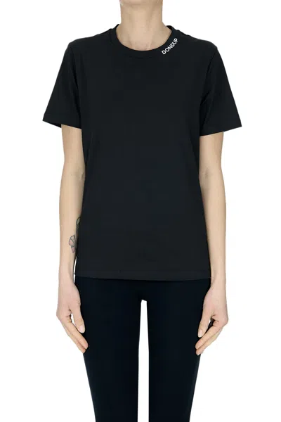 Dondup Designer Logo Neckline T-shirt In Black