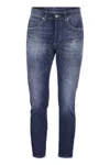 Dondup Denim Trousers With Belt Loops And Contrast Stitching