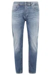 Dondup Dian Mid-rise Blue Stretch Denim Jeans In Blu