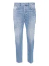 Dondup Slim Fit Carrot Trousers With Belt Loops In Blue