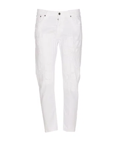 Dondup Man Pants White Size 33 Cotton