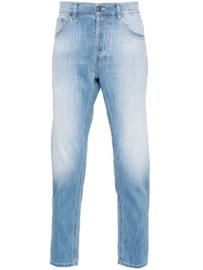 Dondup Faded Five-pocket Jeans With Belt Loops In Blue