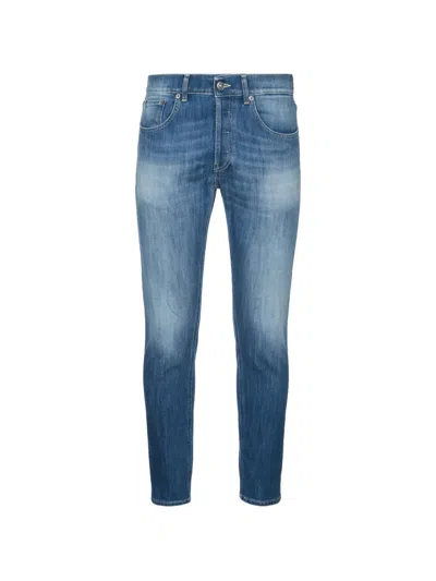 Dondup Dian Faded Wash Trousers Five Pockets In Blue