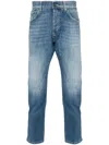 Dondup Distressed Faded Jeans Five Pockets In Blue
