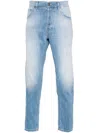 Dondup Faded Five-pocket Jeans With Belt Loops In Blue