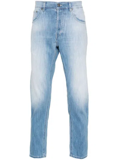 Dondup Faded Five-pocket Jeans With Belt Loops In Blue