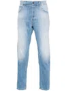 Dondup Faded Five-pocket Jeans With Belt Loops In Blue