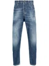 Dondup Distressed Five-pocket Jeans Belt Loops In Blau