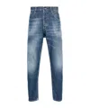 Dondup Distressed Five-pocket Jeans Belt Loops In Blue