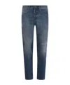 Dondup Dian Straight-leg Distressed Jeans In Blue