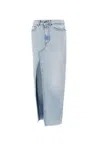 Dondup High-rise Denim Maxi Skirt In Bianco