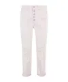 Dondup Distressed Buttoned-fly Cropped Trousers In Neutral