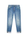 Dondup Distressed Buttoned Jeans In Blue