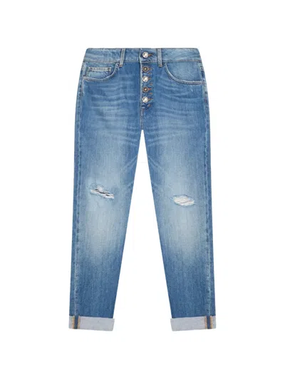 Dondup Distressed Buttoned Jeans In Blue