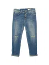 Dondup Distressed Button-front Jeans In Blue