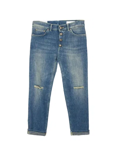 Dondup Kids' Distressed Button-front Jeans In Blue