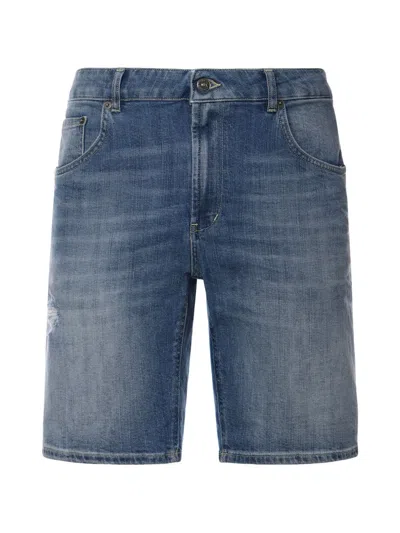Dondup Distressed Denim Shorts In Blue