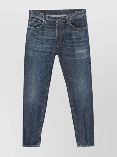 Dondup Distressed Denim Trousers Featuring Whiskering In Blue