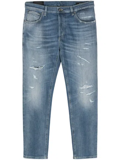 Dondup Distressed-finish Jeans In Blau