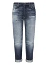 Dondup Regular Fit Jeans With Rolled Cuffs In Blue