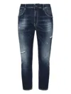 Dondup Alex Skinny Distressed Jeans In Blue