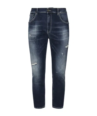 Dondup Distressed Five-pocket Jeans In Black