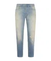Dondup Light Blue Distressed Denim Trousers In Blue
