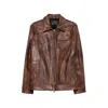 Dondup Lapel-collar Zip-up Leather Jacket In Multi
