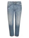 Dondup Distressed Logo-patch Jeans In Blue