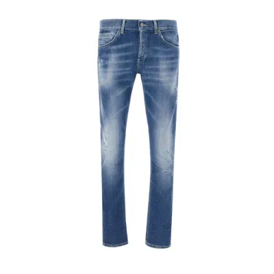Dondup Distressed Skinny Denim Jeans In Blue