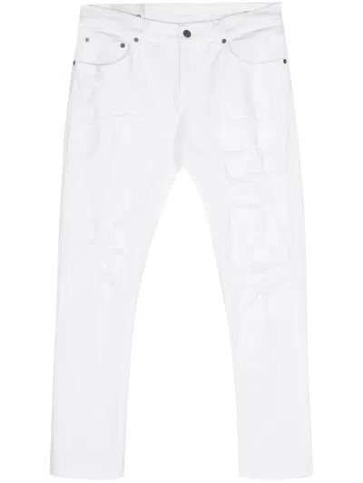 Dondup Distressed Skinny Jeans In White