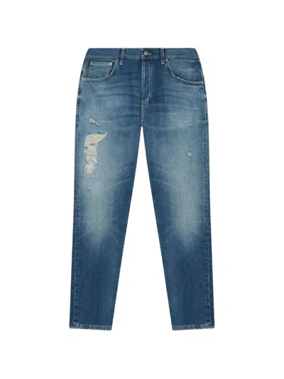 Dondup Distressed Trousers In Blue