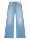 Dondup Distressed Wide-leg Jeans In Blue