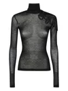 Dondup Dolcevita Embroidered-turtleneck T-shirt In Black