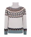 Dondup Chic Turtle Neck Knit Sweater In White
