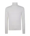 Dondup Ribbed Turtleneck Sweater Long Sleeves In White