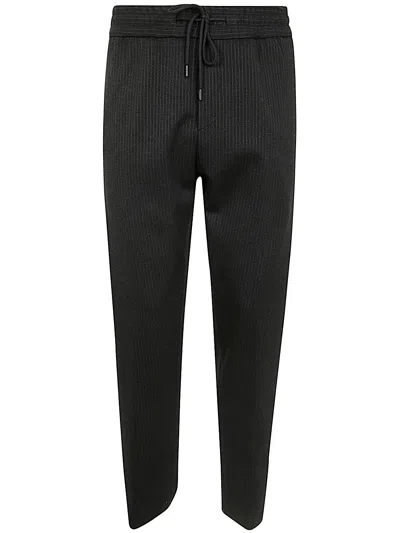 Dondup Dom Trousers Punto Milano Striped In Black  