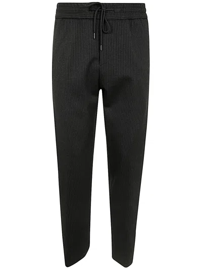 Dondup Dom Trousers Punto Milano Striped In Black