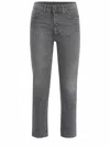 Dondup Straight Leg Jeans In Denim Grigio